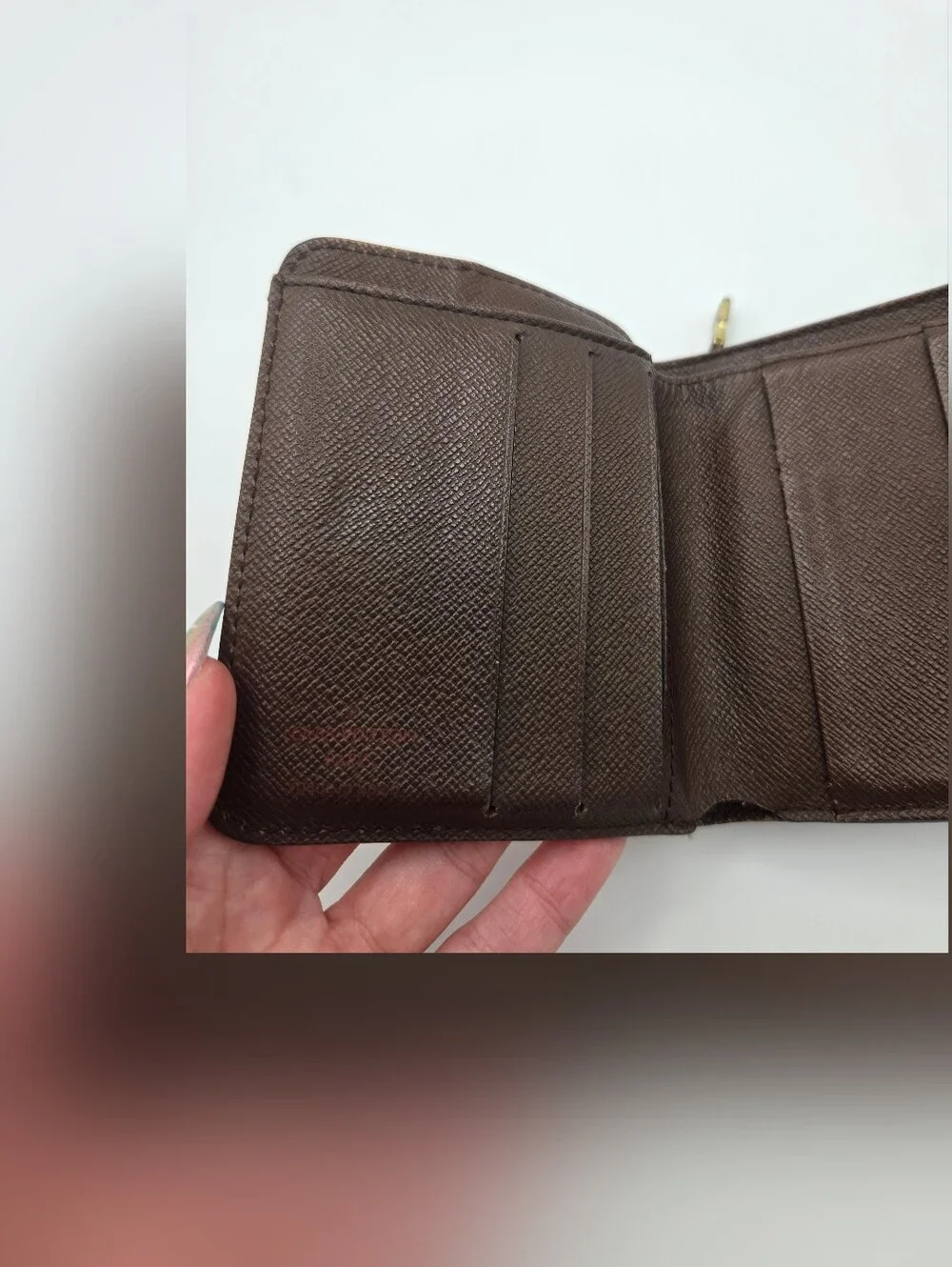 Authentic Preloved Louis Vuitton Brown Damier Ebene Compact Zippé Bifold Wallet